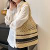 Hollow Straw Women Shoulder Bags Paper Woven Lady Handmade Handbags Summer Beach Large Tote Bag Big Casual Shopper Purses 2025