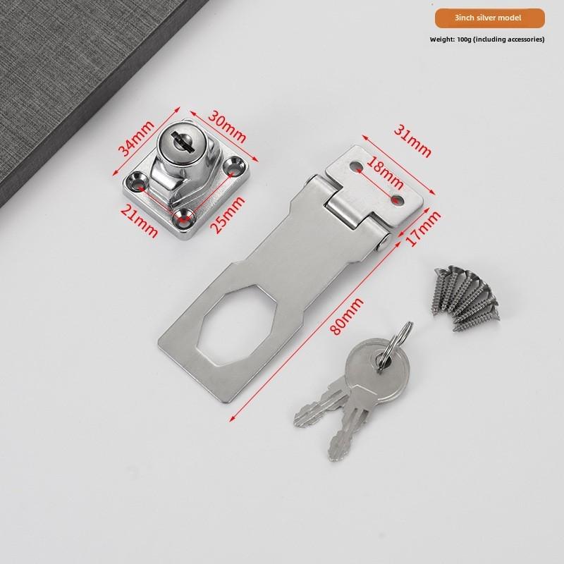 Pogrubiony Stal Nierdzewna Antywłamaniowy Zamek Szafkowy z Kluczem i Składanym Zapięciem Pudełkowym