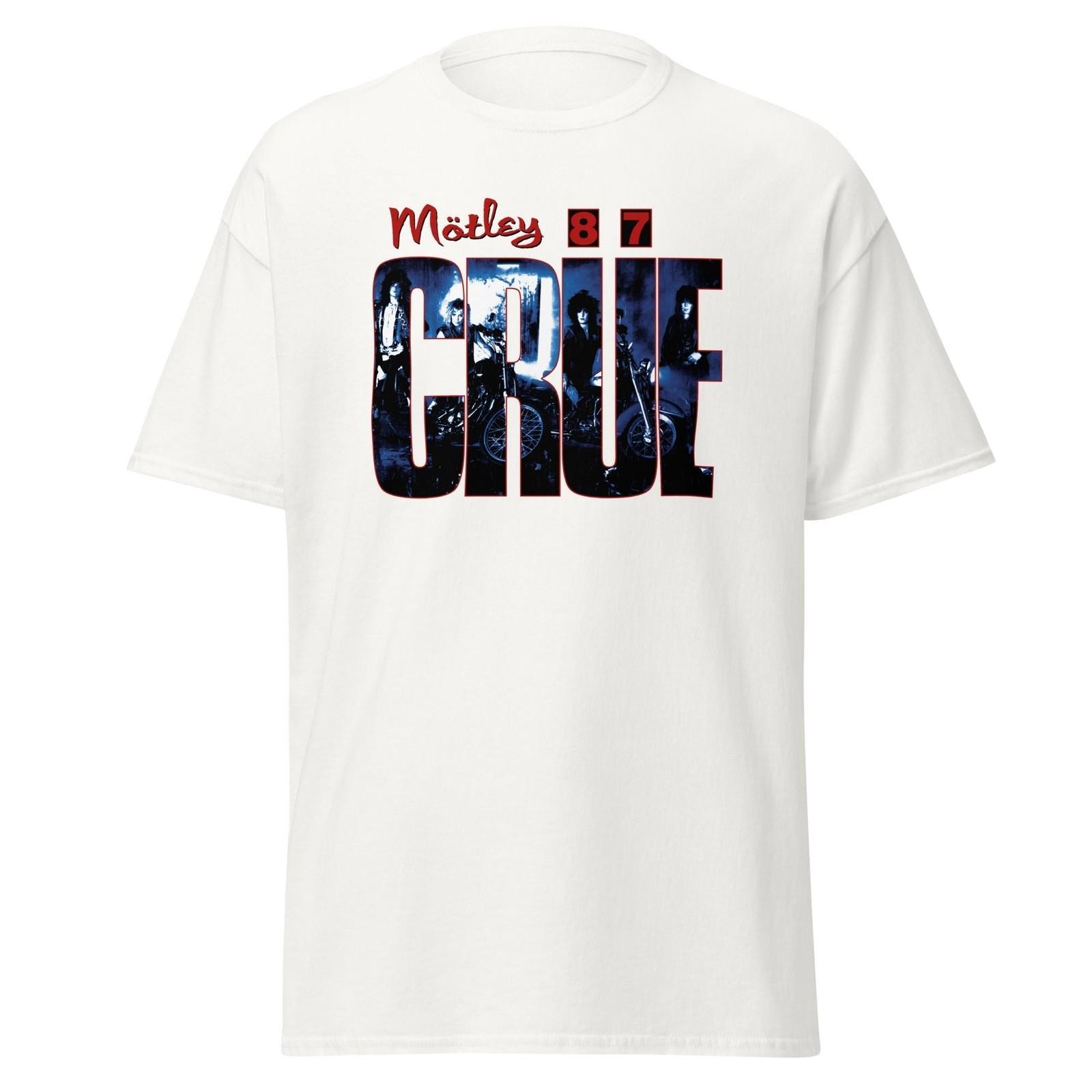 Stakes Motley Crue 1987 Tour Vintage Jumbo Print T-Shirt T-Shirt White New S