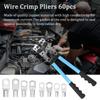 60pcs Assortment Car Auto Copper Rings Terminal Set Wire Crimp Fittings Battery Bare Cable Heat