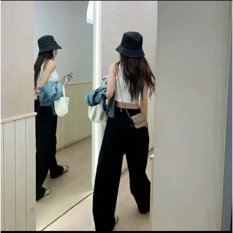 Summer Women's Wide Leg Pants High Waisted Loose Draped Casual Pants