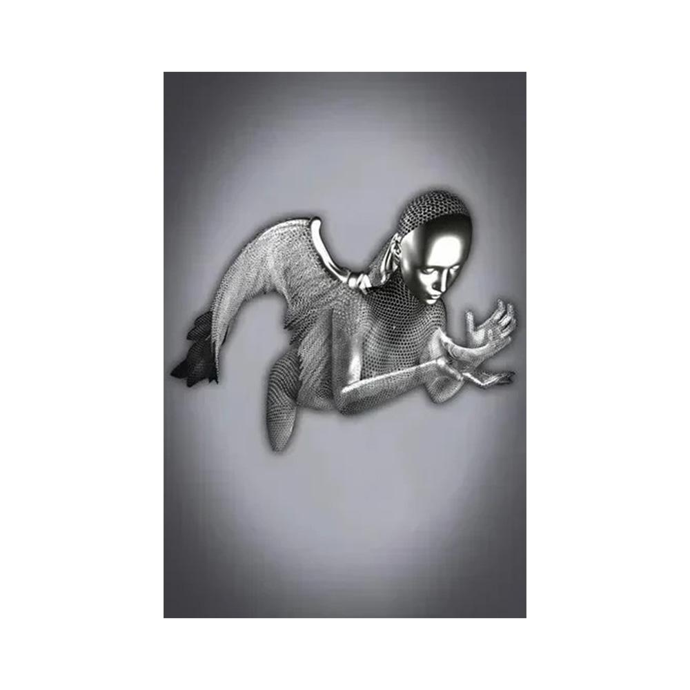 Metal Figure Statue Art Poster High Definition Printing Canvas Painting Prints Couple Sculpture Living Room Home Decor Picture