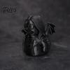 Desktop Duck Decoration 3D Printed Rock Figurine Ornament, Dark Style Stable Base Statue Sculpture, Artistic Gothic Animal for Halloween Home