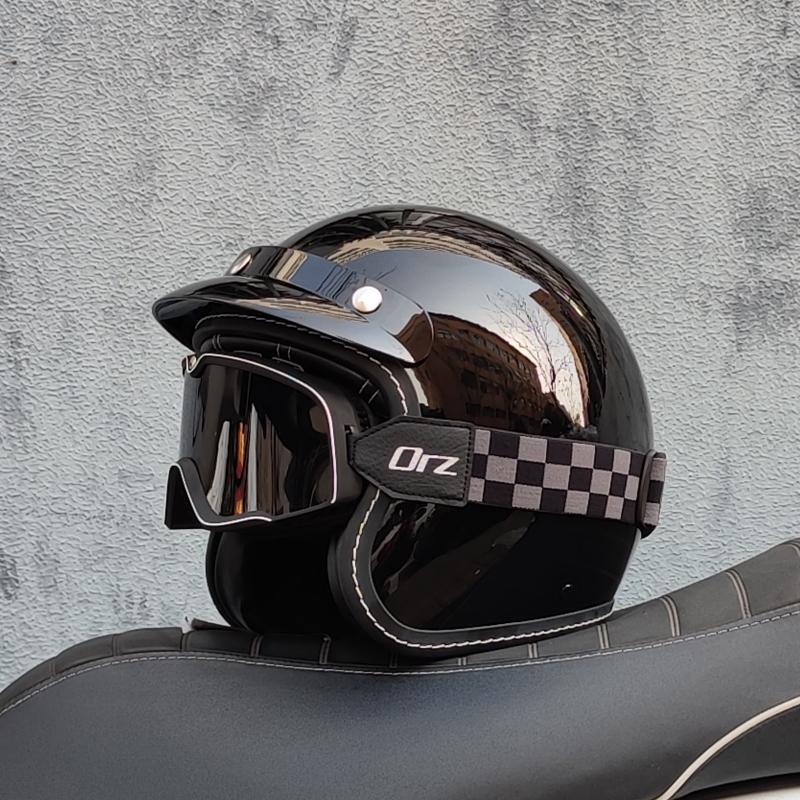 ORZ high-quality motorcycle retro helmet 3/4 semi covered helmet couple scooter cascos para moto capacetes de moto