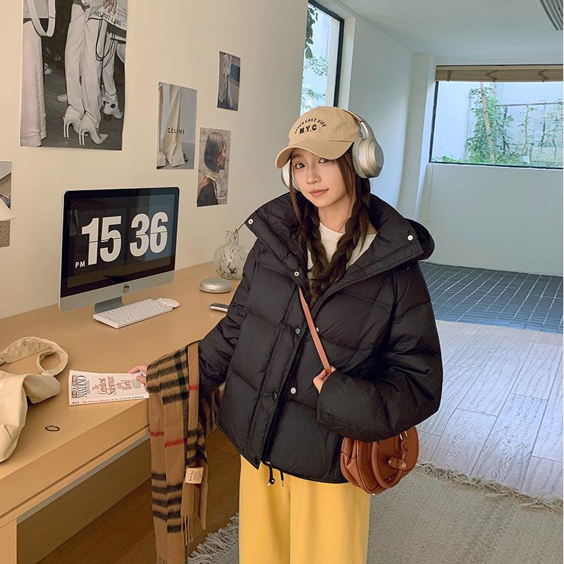 Winter new down cotton clothes women's short loose hooded small bread clothes thickened cotton coat women