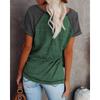 YYFS Damenmode, lässig, Sommer, Frühling, einfarbig, bedruckt, kurzärmelig, O-Ausschnitt, Blusen und Hemden