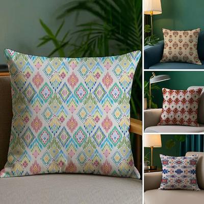 Exotic Ethnic Plaid Pattern Pillow Case Printed Brushed Fleece Pillow Baby Skin-Touch Eco-Friendly Dye-Sublimat
