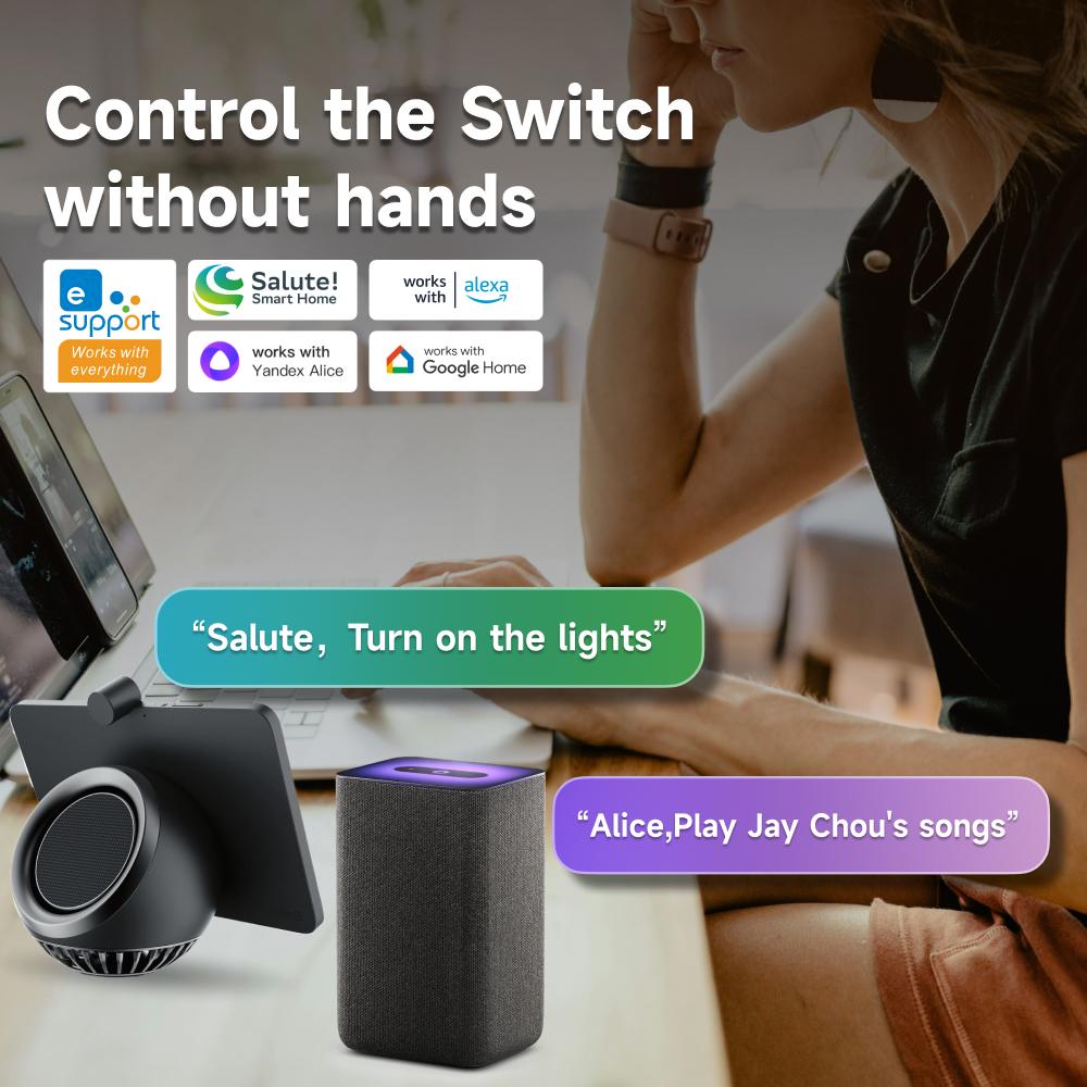 Aplicația eWeLink ZigBee 3.0 Hub gateway fără fir Podul de automatizare a casei inteligente Control vocal Funcționează cu Alexa Google Alice Salute