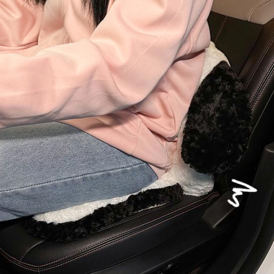 Car Seat Cushion Cat And Dog Plush Seating Cushion 2-in-1 Seat & Back Support with Non-Slip Bottom Thick Winter Warm Padding for Office Gaming Home