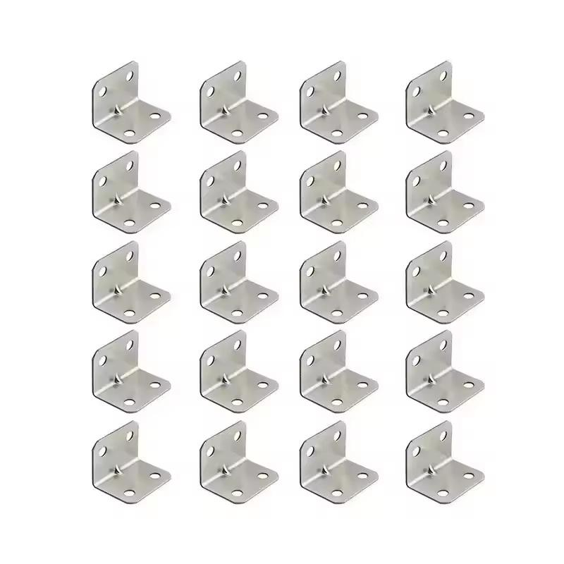 20Pcs Angle Iron Board Table Chair Cabinet Wardrobe Fixed Connector 90-Degree Angle Plate Bracket Shelf Brackets Accessories
