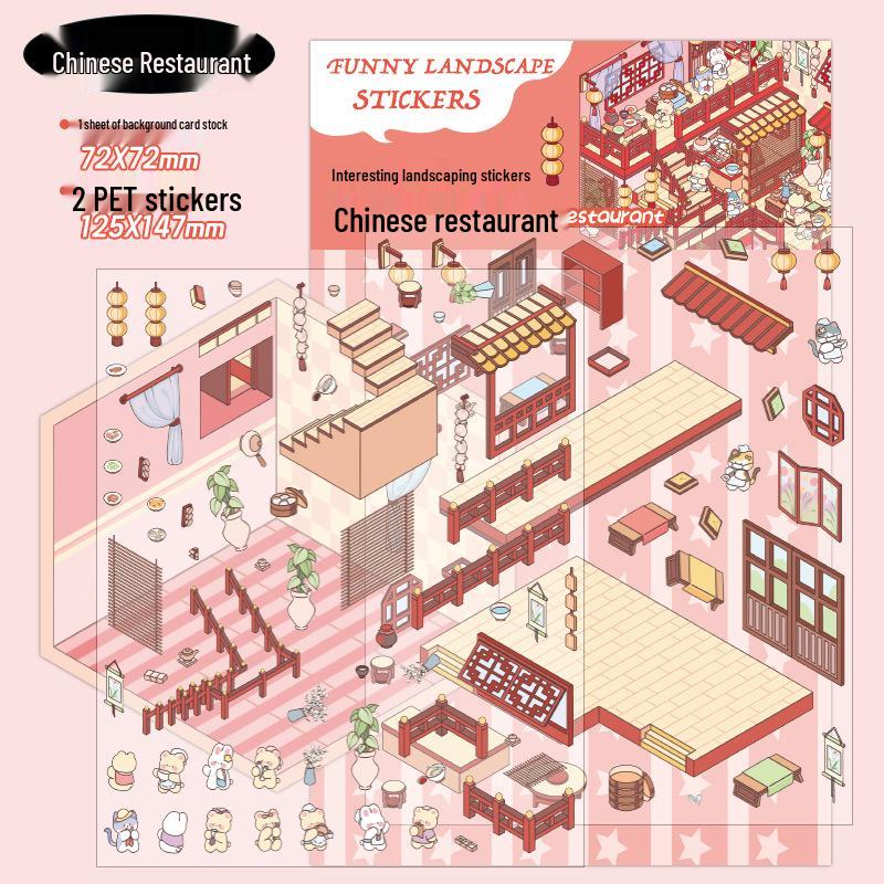 Zaomo 3D Landskapsklistermärke: Little World Series - Kreativt DIY-scenkollagepaket