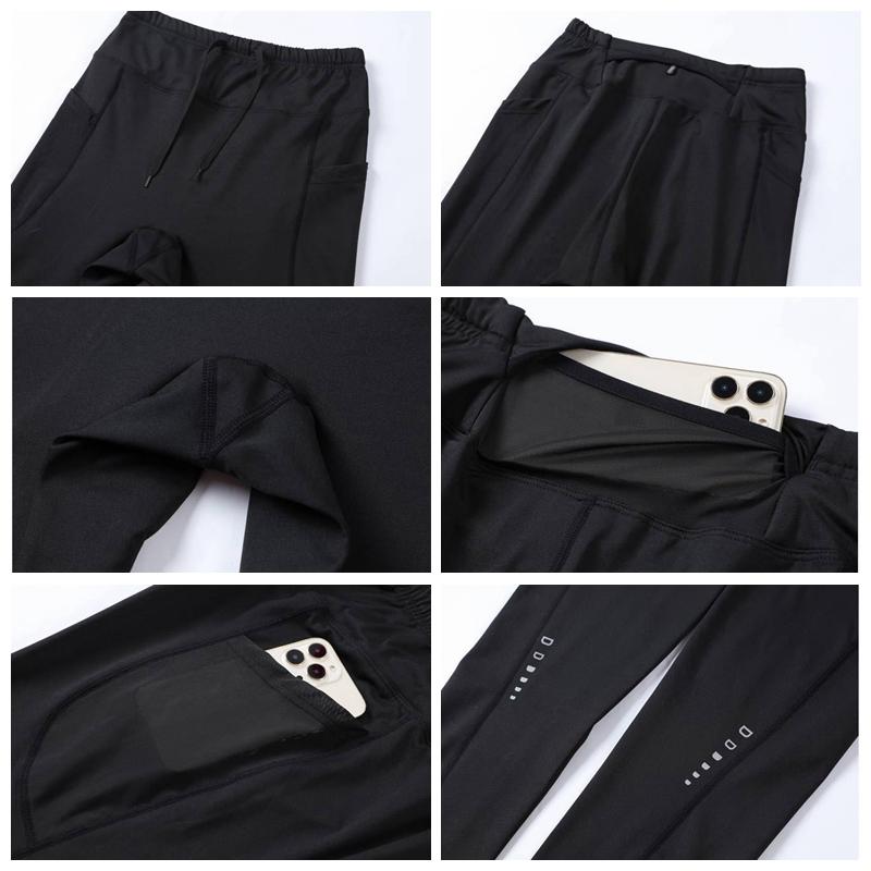 Pánské rychleschnoucí kompresní vysoce elastické maratonské běžecké cyklistické fitness legíny devítky