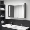 Day & Night - Day & Night Bathroom Cabinet with LED Mirror Glossy Grey 89x14x62 Cm