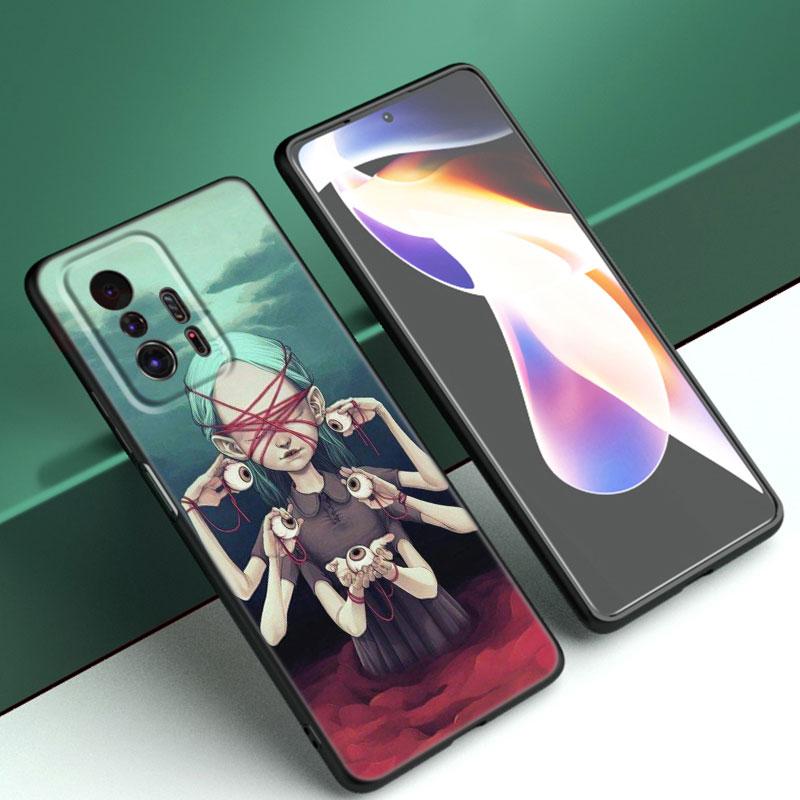 Shintaro Kago Horror Cartoon Phone Case For Xiaomi Mi A2 8 9 SE Note 10 10T 11 12 Lite 9T 11T 12S 12T Pro A3 6X 12X Black Cover
