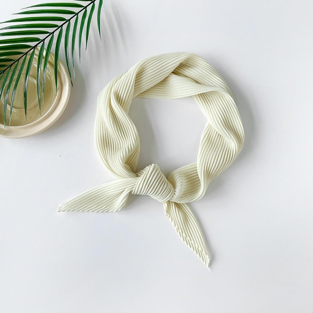 Elastisches Weiches Wickel-Chiffon-Haartuch Schlankes Rauten-Einfarbiges Bandana Haarband Elegantes Gefaltetes Seidentuch Mädchen