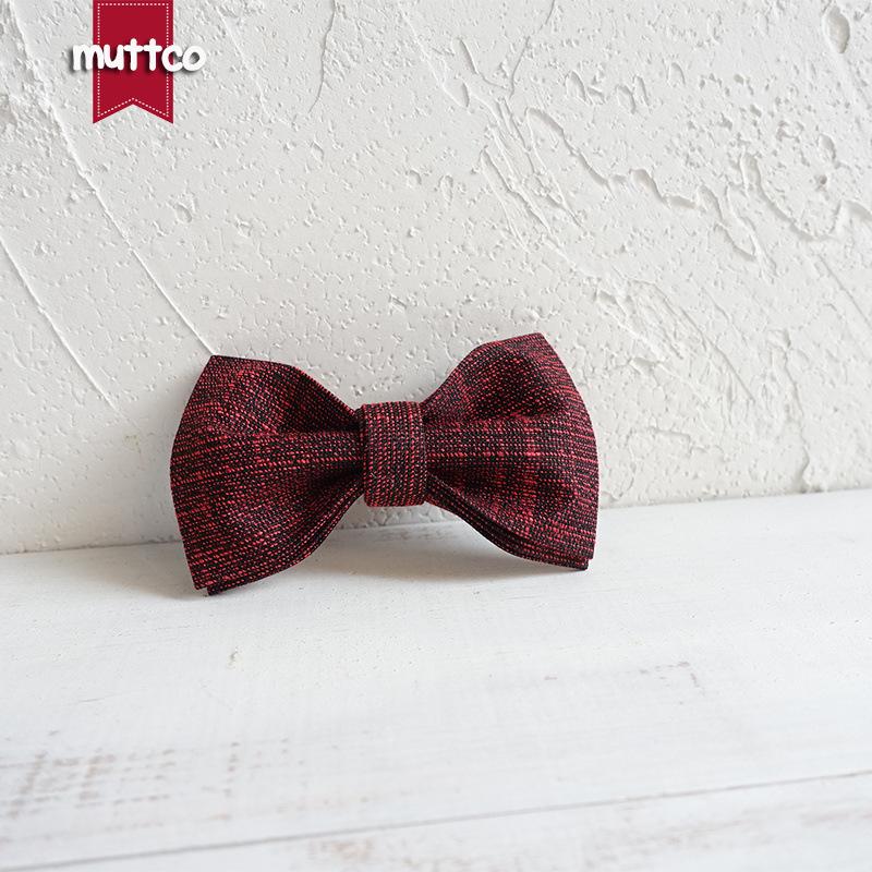MUTTCO UBT-006 Double Layer Dog Collar Bow Tie