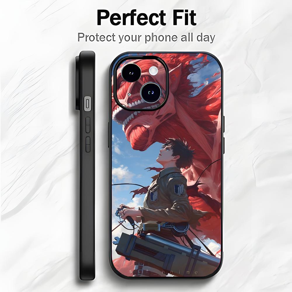 Dark Japanese Anime A-Attack On Titan Phone Case Phone Case Soft Packaging Lightweight For iPhone17 16 15 14 13ProMax