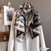 New retro flower and bird printing imitation cashmere autumn and winter warm neck protection scarf versatile fashion atmosphere scarf