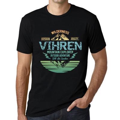 Pánske tričko Vintage Tričko Graphic T Shirt Mountain Explorer VIHREN Deep Black