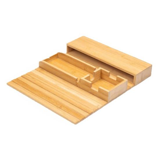 1/2Pcs Bamboo Couch Armrest Table Wooden Arm Tray with Removable Cup Holder Foldable Anti-Slip Sofa Side Remote Controls Phones Cups Snacks Organizer