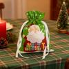 10 Pcs Christmas Drawstring Gift Bags Large Candy Cookie Wrapping Bags for Birthday Holiday Presents Xmas Party Supplies