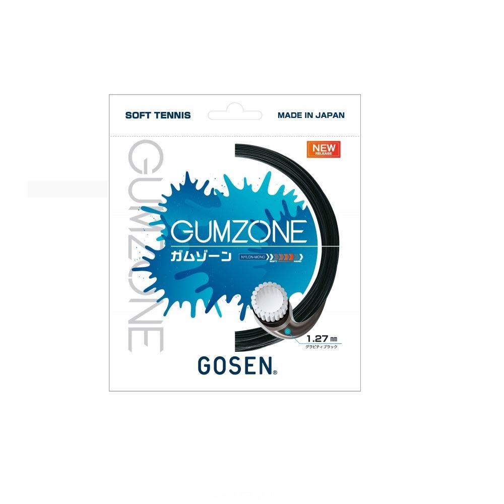 GOSEN Gumzone Tennis Gravity SSGZ11GB String, 1.27mm, Black,