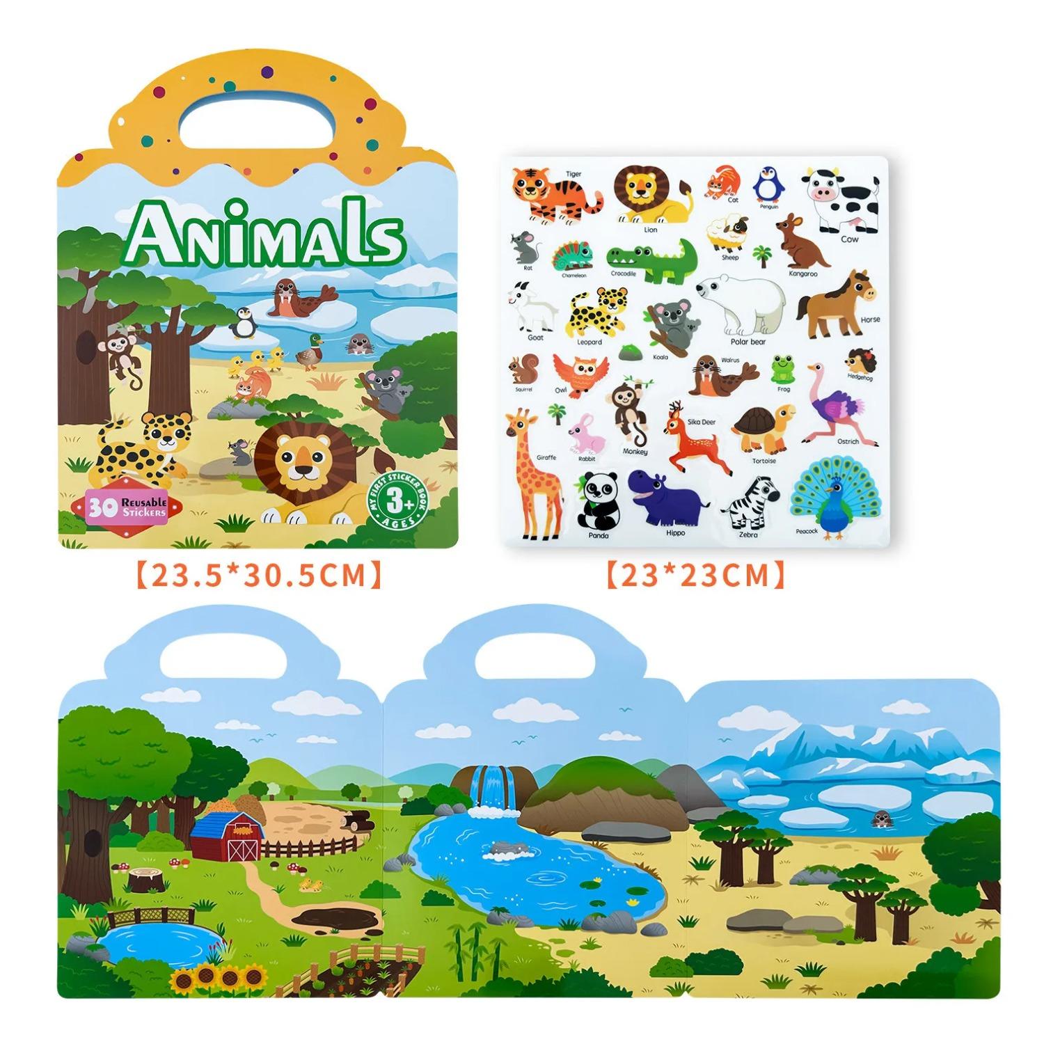 

Многоразовая книга с наклейками Раннее образование Сцена DIY Игра-головоломка Развитие концентрации Просвещение Классические игрушки для ребенка 2-4 лет Подарки