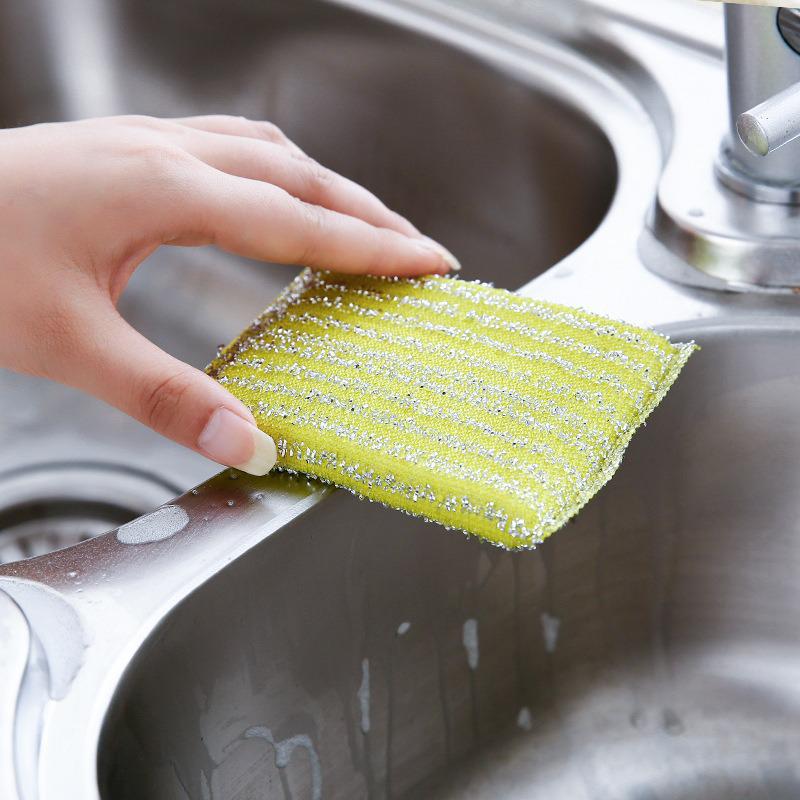 Magic Sponge Wipe: Durable Steel Wire Dishwashing Sponge for Stain & Oil Film Removal