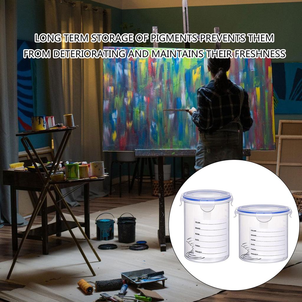 8 ks Nádobky na barvu s nerezovou míchací kuličkou Kelímky na retušovací barvu Vzduchotěsná nádoba na barvu pro přelakování barvy