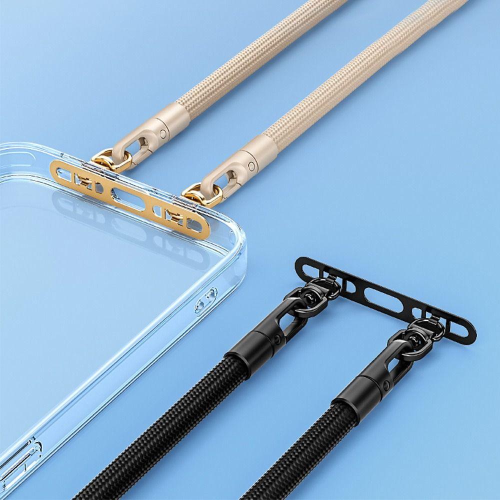 Can Rotate 360 ° Phone Lanyard Tab Double Buckle Gasket Stainless Steel Mobile Phone Lanyard Patch Anti-fall Snap Strap