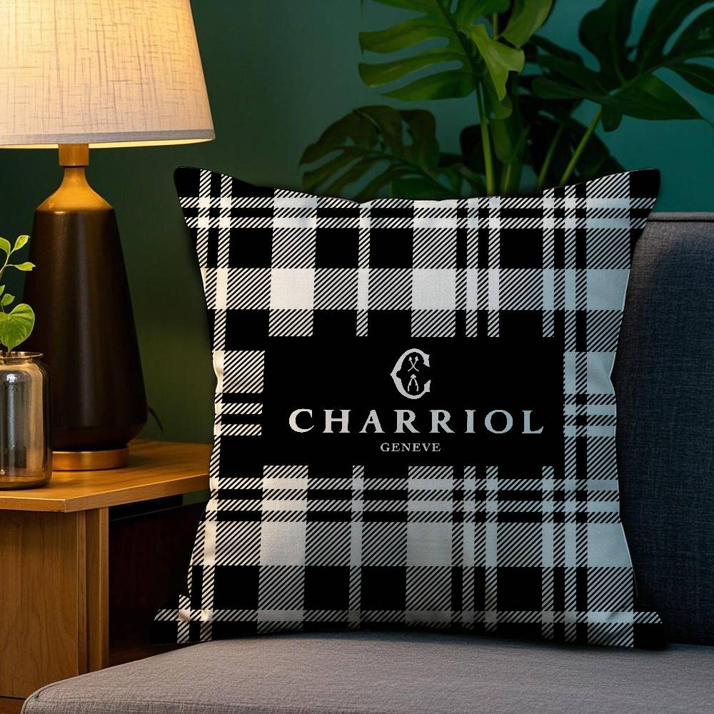 French C-Charriol Pillow Case Plush Fabric Soft Double Sided Print Sofa Cushion Cover Throw Pillow Covers