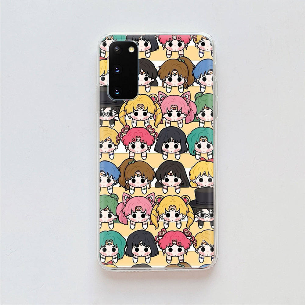 AD80 Sailor Moon Clear Case for Samsung A04 A14 A23 A34 A54 M23 M33 M52 M53 Realme 10 9 C30S C35 C55 VIVO Y02 Y21 Y33S Y51 X80 V25 Cover