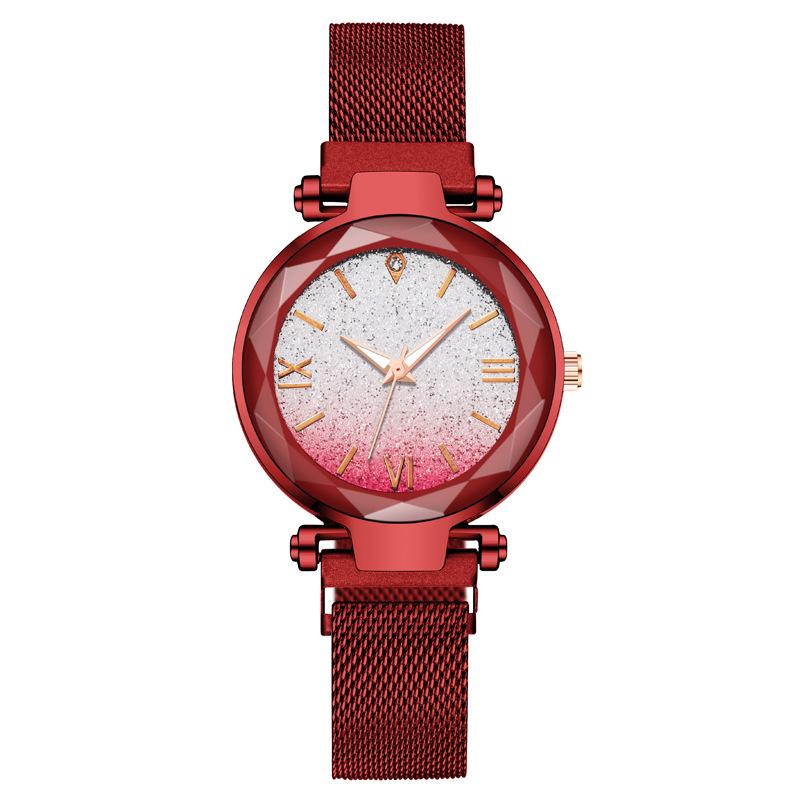 

Популярные модные римские узоры с постепенным изменением женские часы женские часы поглощающие железо магнитные миланские ремни кварцевые часы красный