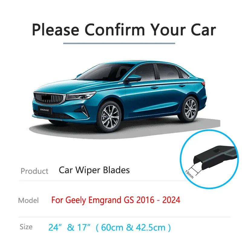 For Geely Emgrand GS 2016 2017 2018      2024 Front Rear Wiper Windows Replacement Cleaning Auto Accessories