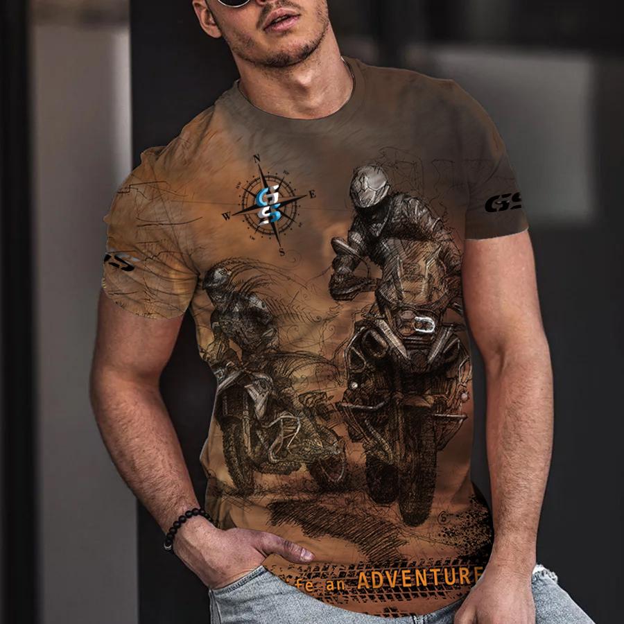 Summer Funny T Shirts 3D Car Men Back Print Street Wear Original Design Oversize Tops Tee Loose Breathable Tees