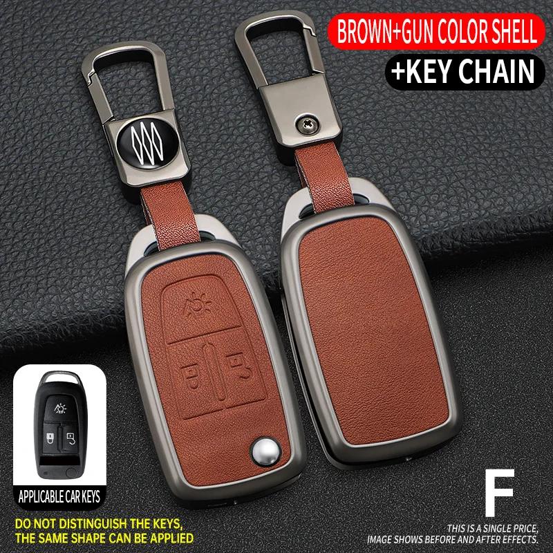 Lega di Zinco + Pelle Custodia Copri Guscio Protettivo per Chiave Auto con Telecomando Flip per Camion Daf 106 Cf Euro 6 Xg Xf