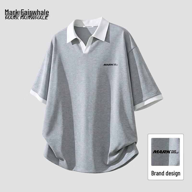 Mark Fairwhale Men s Faux Two-Piece V-Neck Polo T-Shirt XL