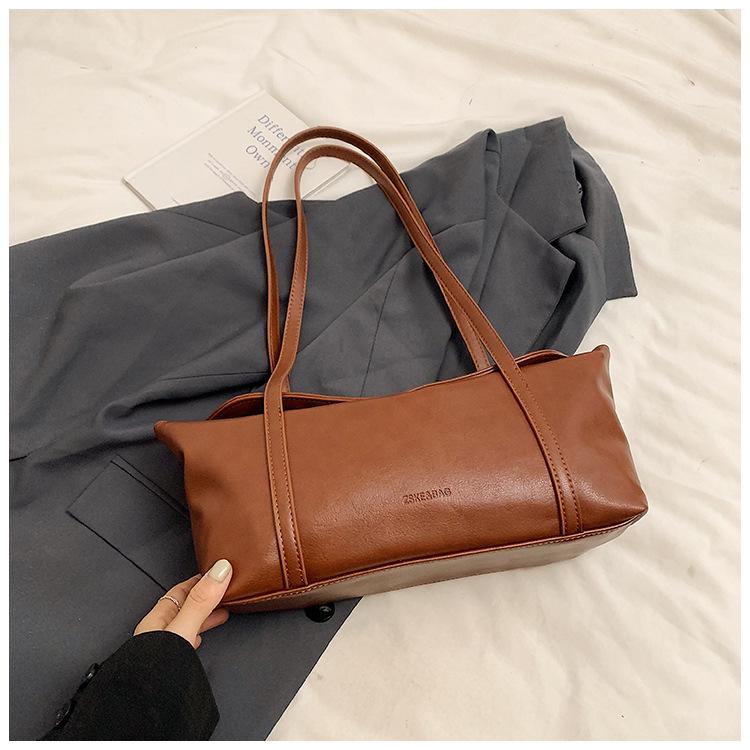 2025 simple retro texture large capacity commuter bag square student leisure tote bag portable shoulder messenger bag