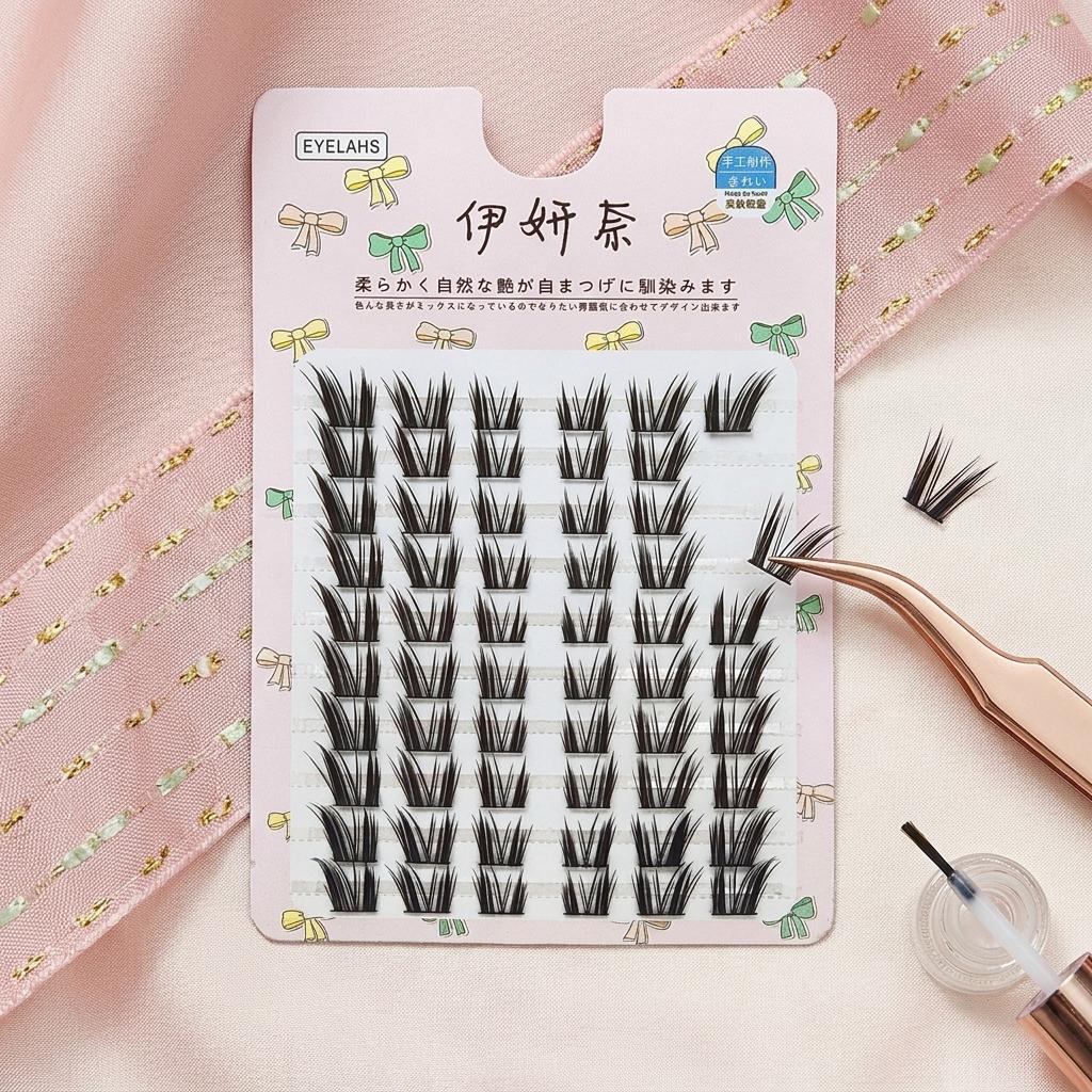 Cat-Eye False Eyelashes Natural Curl Long Lasting C Curl Fiber Lashes for Different Eye Shapes 10Row
