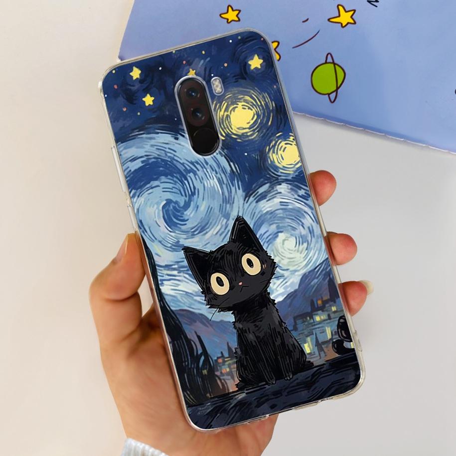 Para Xiaomi Pocophone F1 Funda Poco F1 Moda Flor Cubierta Silicona Suave Delgada Funda de Teléfono Para xiaomi Pocophone F1 Global F 1 Funda