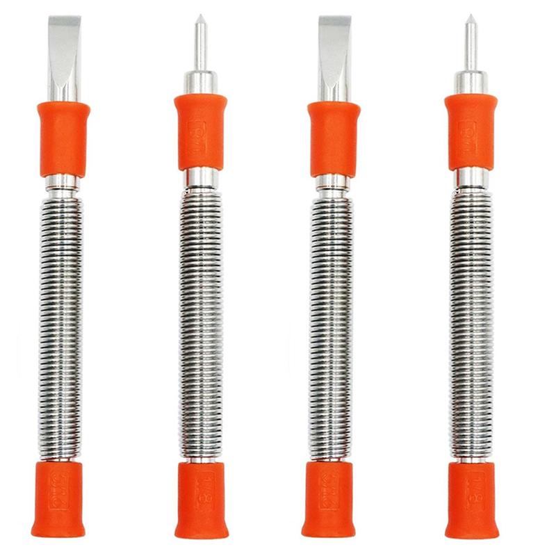 B97A-4Pcs Spring Tool Set 5/16-Inch Chisel And 1/8-Inch Center Punch Set, Spring Loaded Rivet Removal Set For Wood