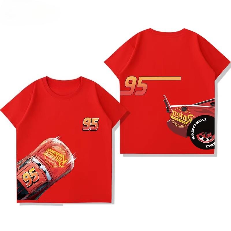 2026 Potdemiel Summer New  Lightning McQueen Kids Cotton T-Shirt, Comfortable and Breathable for Boys and Girls Tops