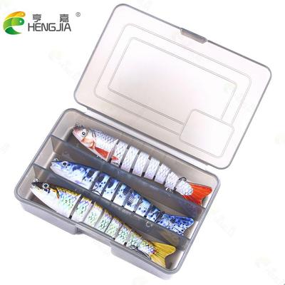 3 pezzi Esche rotanti multi-sezione per pesca alla spigola 12,7 cm-18 g-#6 Minnow Esche artificiali finte Adatte per pesca Carpfishing Attrezzatura Regalo per festival