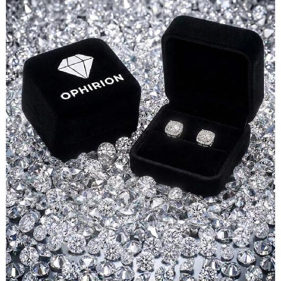 Moissanite Earrings, Substitute Diamond Stud Earrings for Women 1-2 CT 18K White Gold/14K Yellow Gold Plated S925 Sterling Silver Earring for Men,