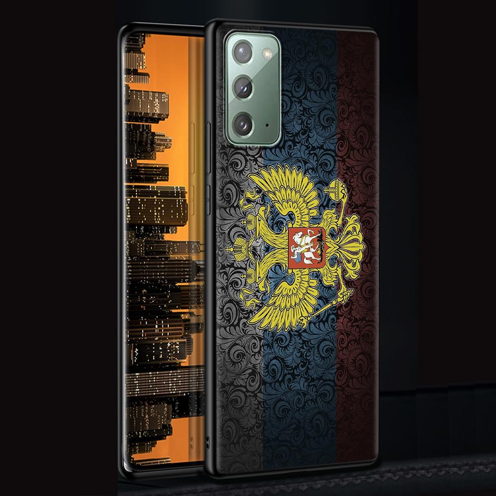 Russia Coat Of Arms Eagle Flag Case for Samsung Galaxy Note 20 Ultra 10 Lite 9 8 A12 A52 A51 S20 FE A50 Black Soft Phone Coque