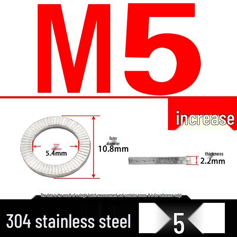 Double-Stacked Interlocking Toothed Anti-Slip Lock Washer 304 Stainless Steel DIN25201
