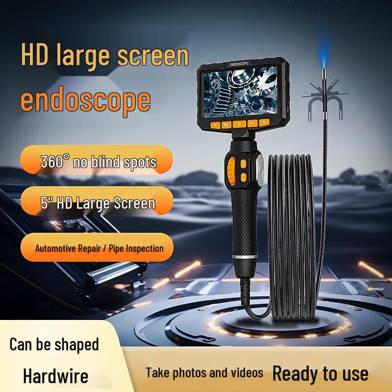 360° Steering Endoscope for Duct and Engine Inspection with HD Screen