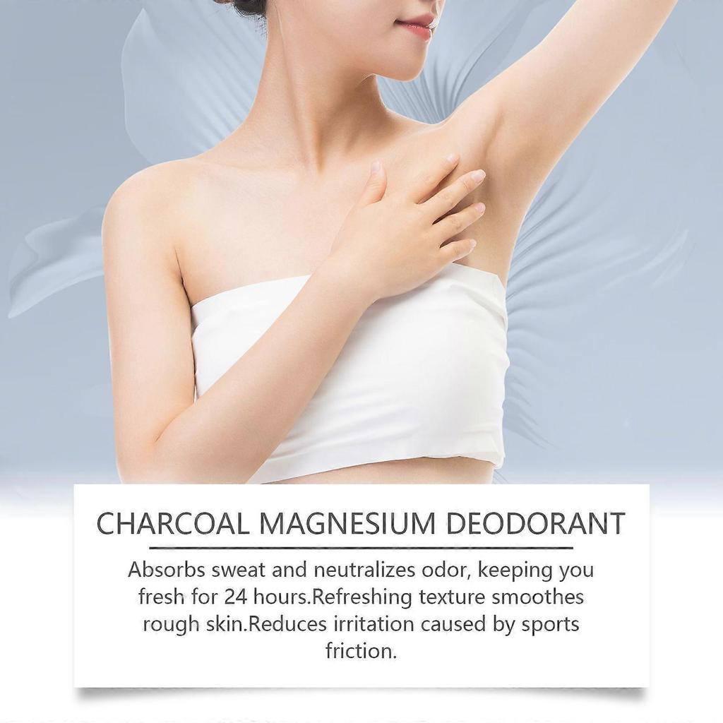 Charcoal & Magnesium Deodorant - 48H Odor Control & Sweat Management, Natural Underarm Protection 40g