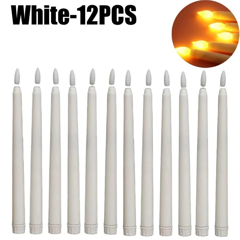 Remote Control Colourful Long Candles Led Flameless Taper Electronic Candles for Dinner Party Wedding Decoration