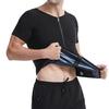 Men's Sweat Sauna Suit Short Sleeve T-Shirts Slimming Heat Top Zip-Up Workout Shirt Body Shaper for Men Shapewear